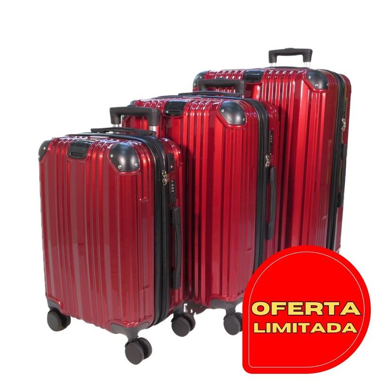 Kit de 3 Malas de Viagem com Rodas Duplas 360º e Cadeado TSA